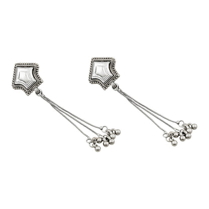 Teejh Riba Silver Ghungroo Danglers