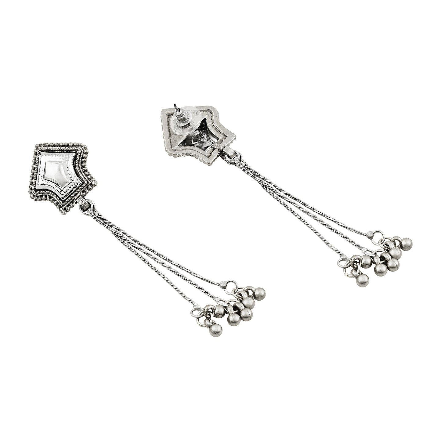 Teejh Riba Silver Ghungroo Danglers