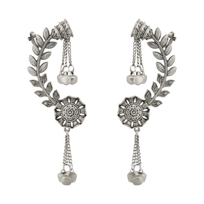 Teejh Riti Silver Ghungroo Earcuffs