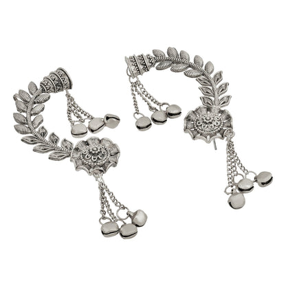 Teejh Riti Silver Ghungroo Earcuffs