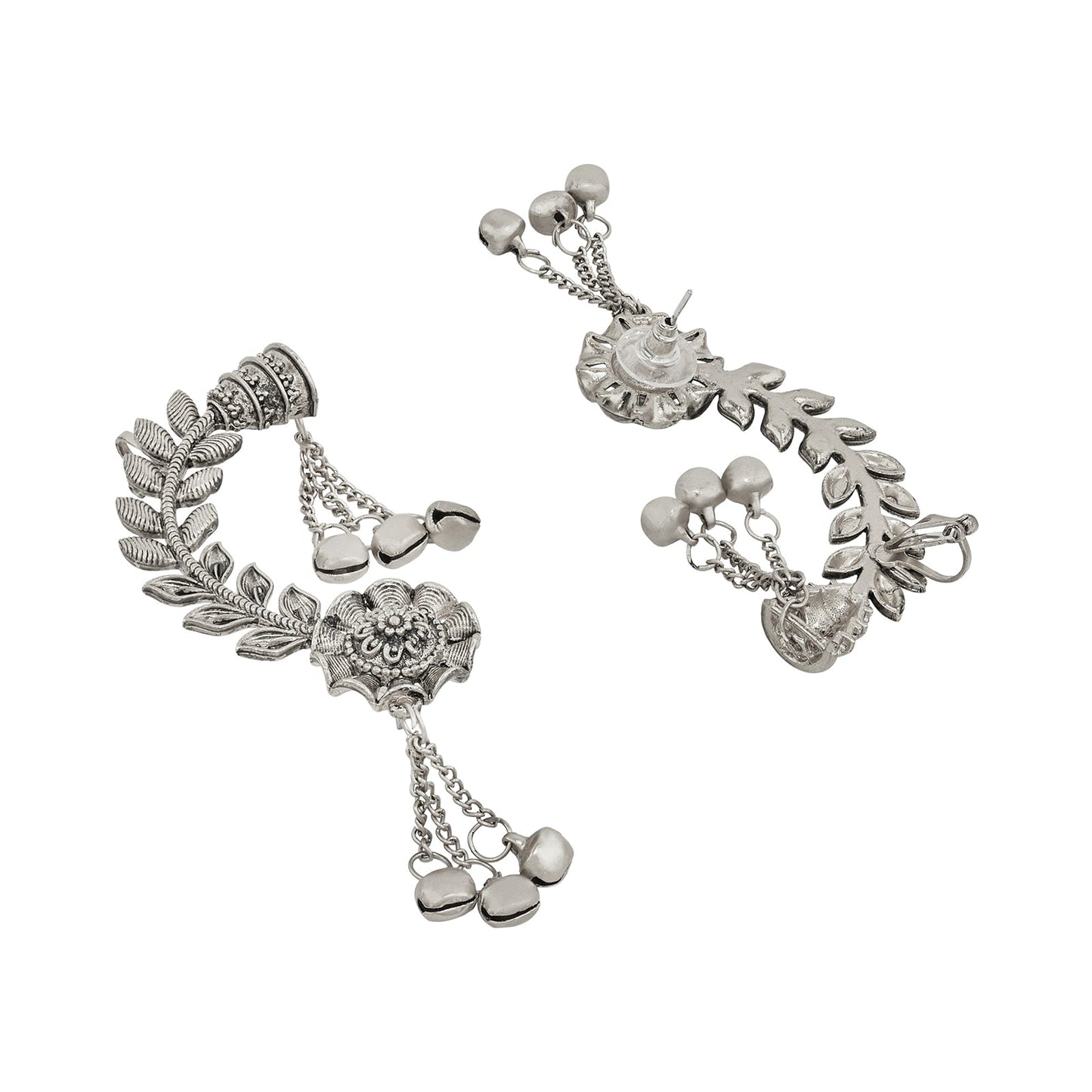 Teejh Riti Silver Ghungroo Earcuffs