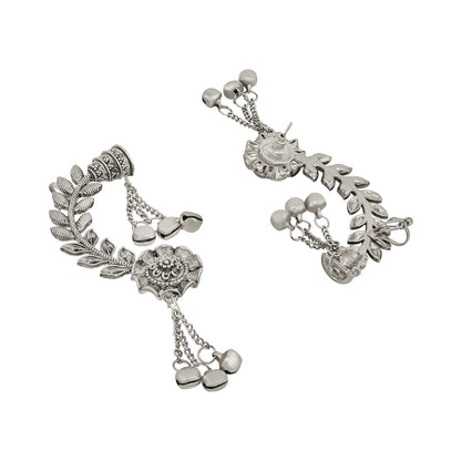 Teejh Riti Silver Ghungroo Earcuffs