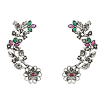 Teejh Phul Silver Stones Earcuffs