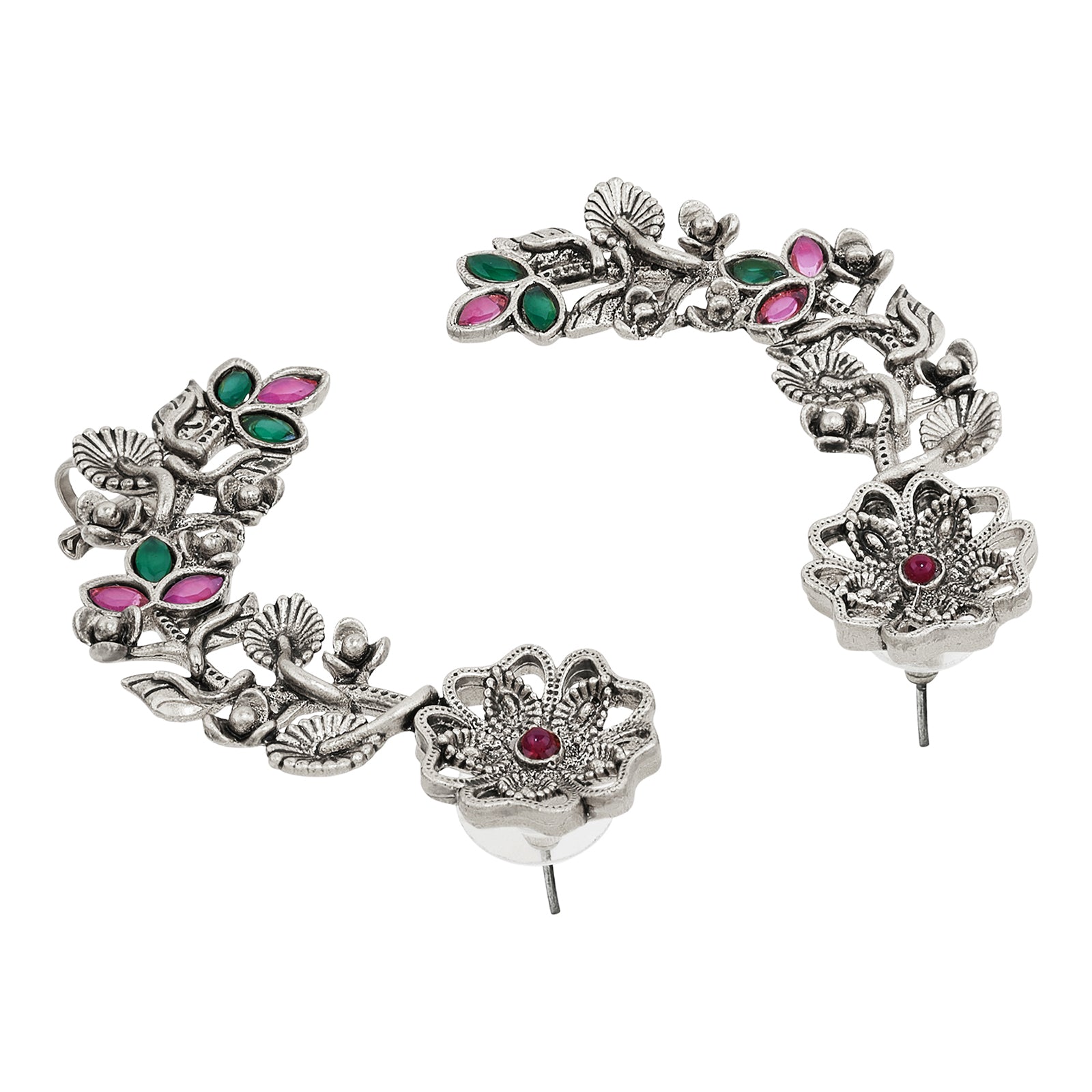 Teejh Phul Silver Stones Earcuffs
