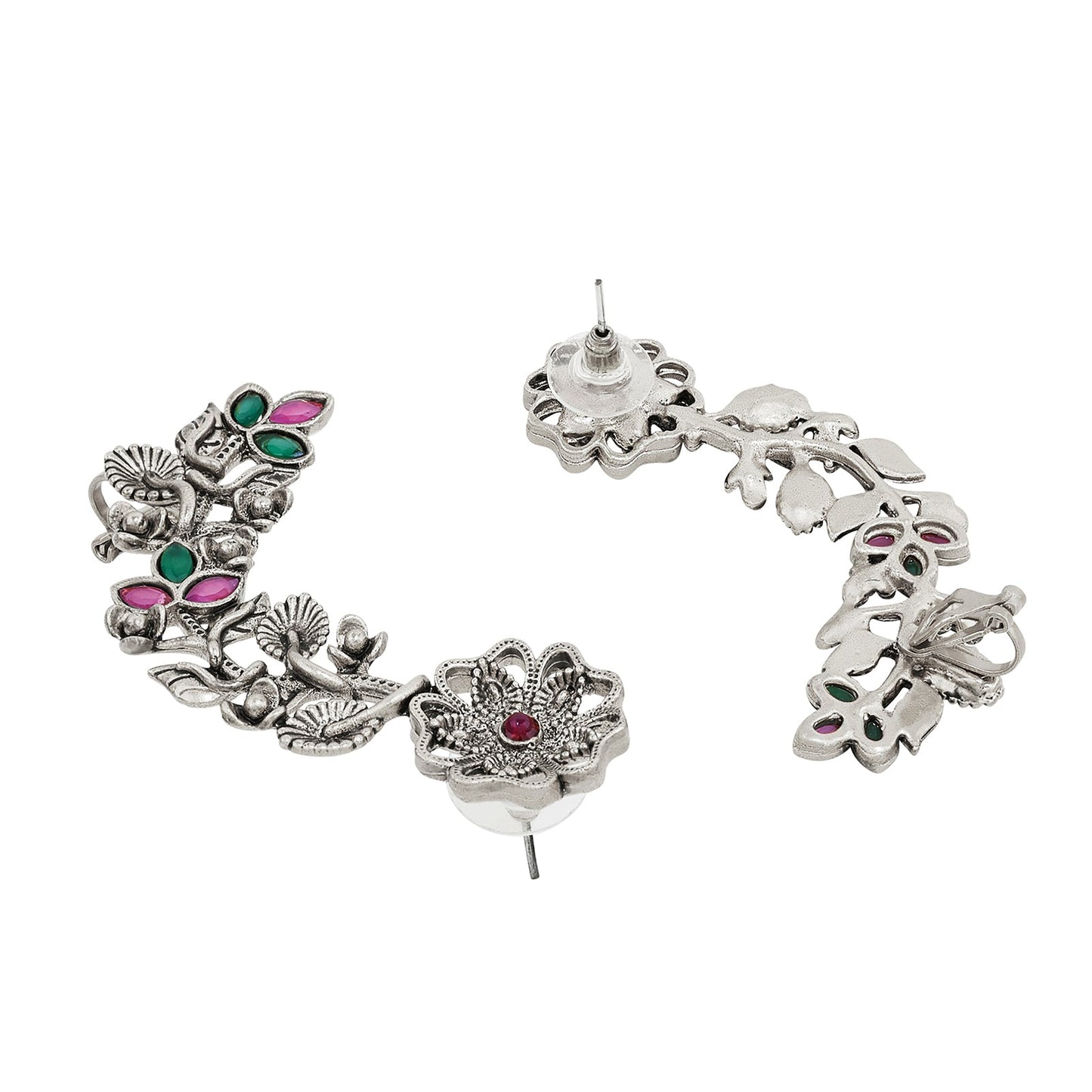 Teejh Phul Silver Stones Earcuffs