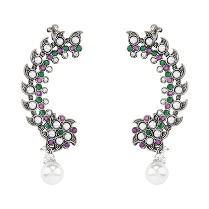 Teejh Zaray Silver Stones and Pearls Earcuffs