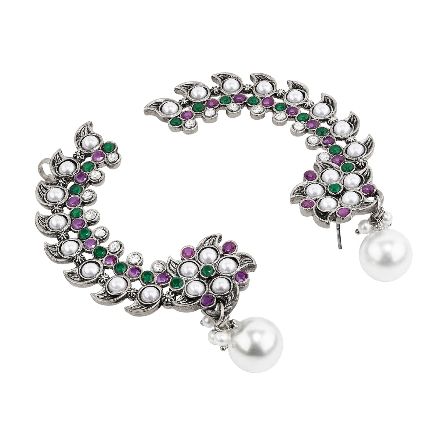 Teejh Zaray Silver Stones and Pearls Earcuffs
