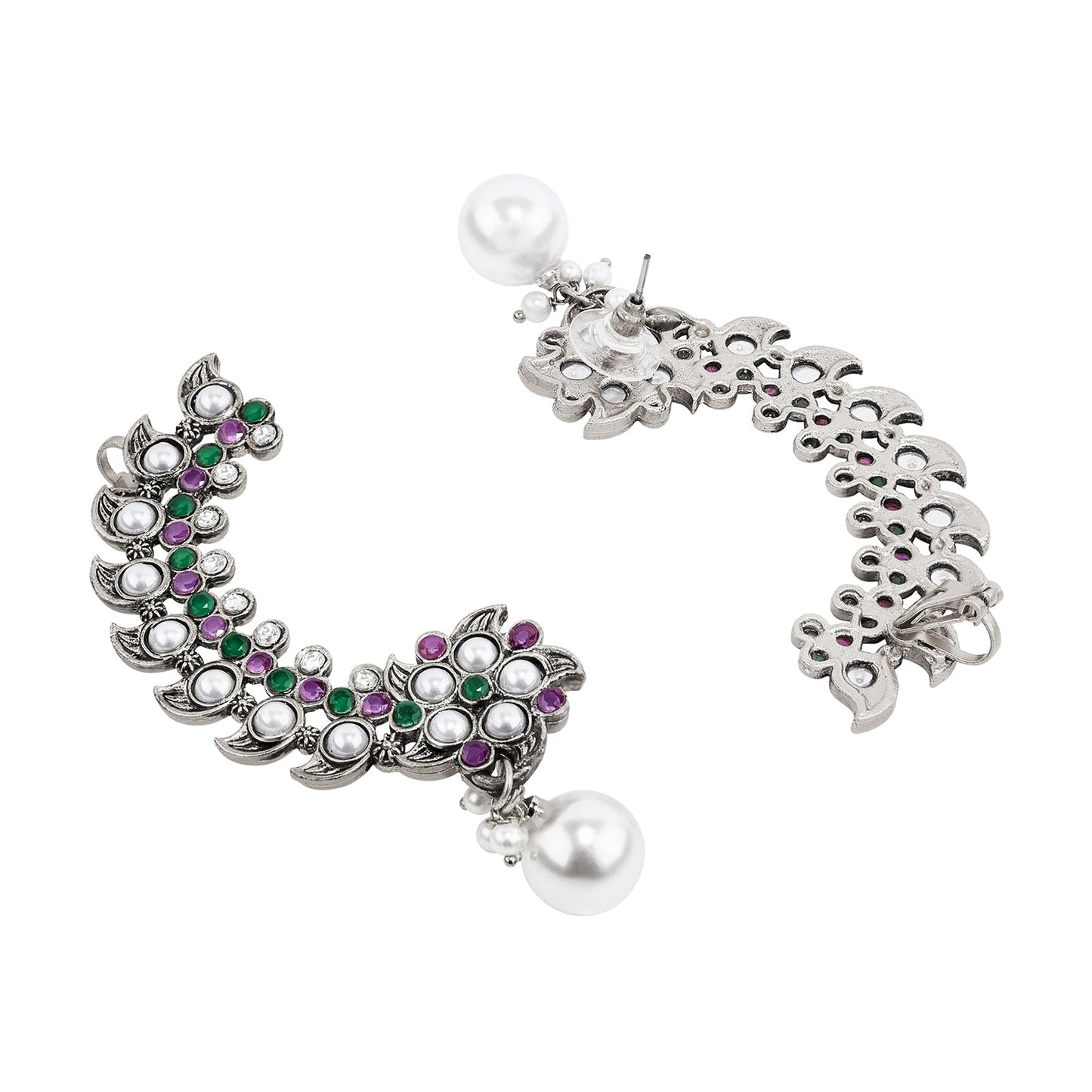 Teejh Zaray Silver Stones and Pearls Earcuffs