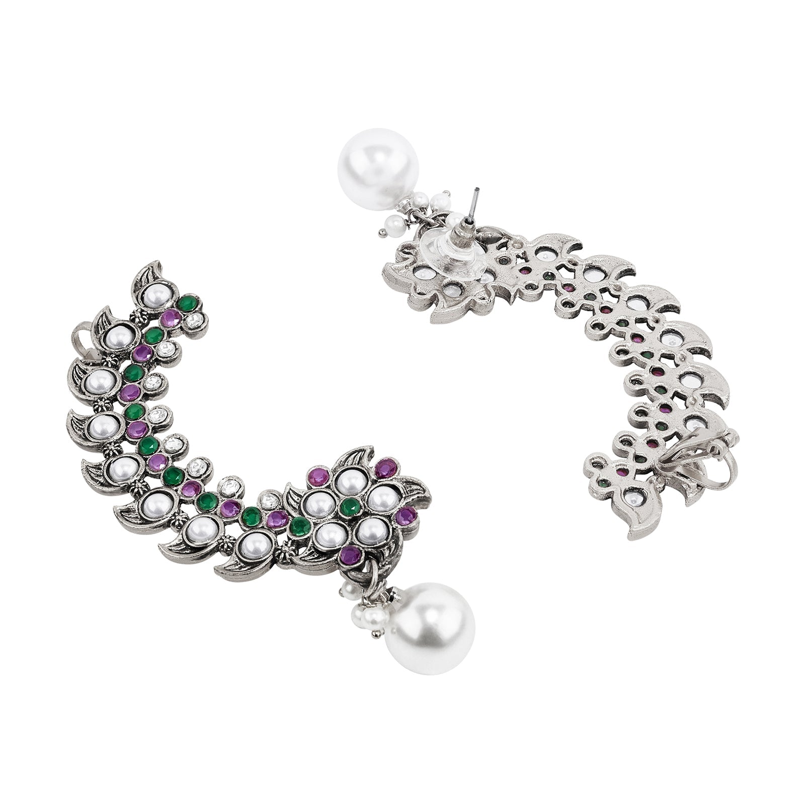Teejh Zaray Silver Stones and Pearls Earcuffs