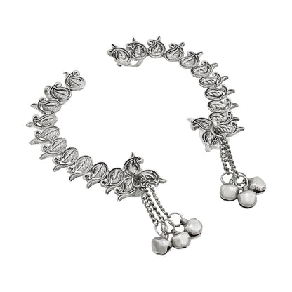 Teejh Shaank Silver Ghungroo Earcuffs