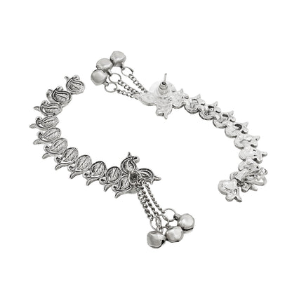 Teejh Shaank Silver Ghungroo Earcuffs