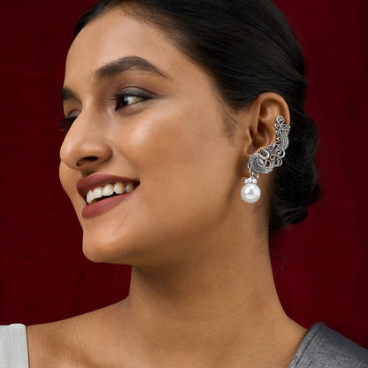 Teejh Karika Silver Pearl Earcuffs
