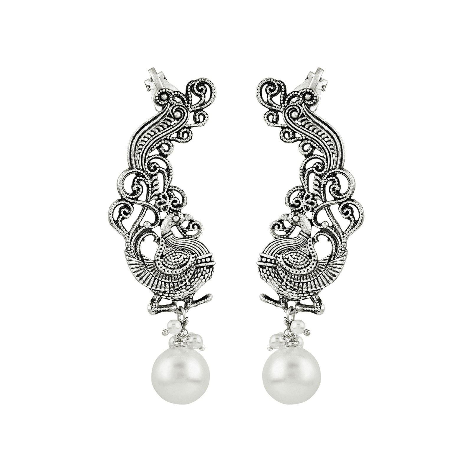 Teejh Karika Silver Pearl Earcuffs
