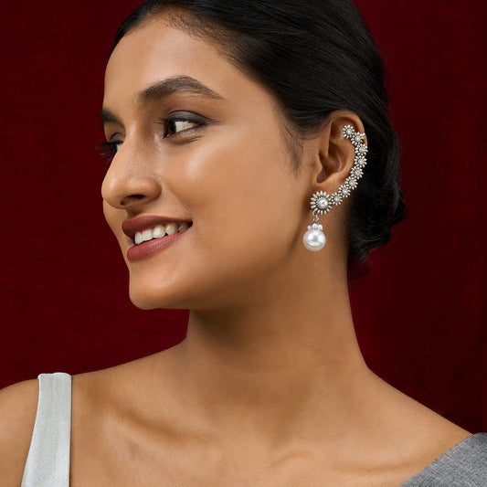 Teejh Kaylaa Silver and  Pearl Earcuff