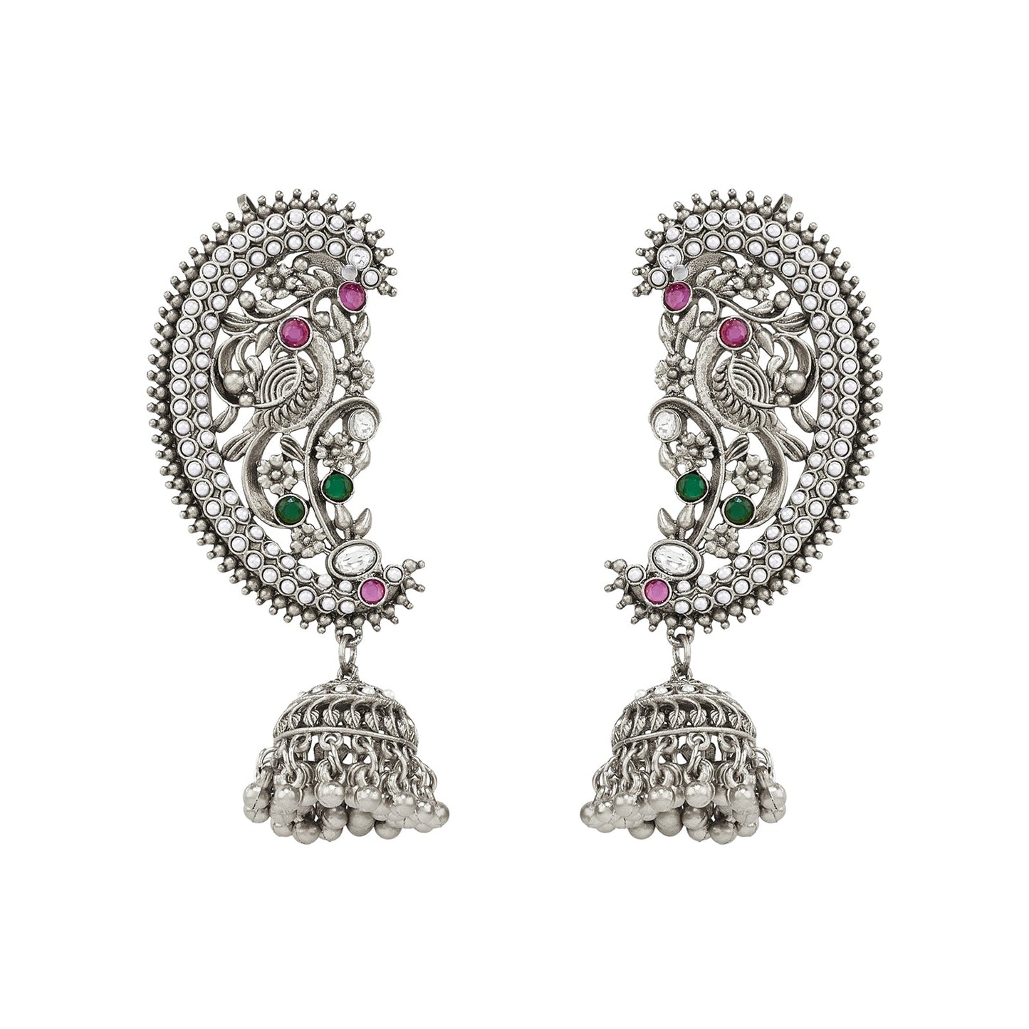 Teejh Kanthika Silver Stones Earcuffs