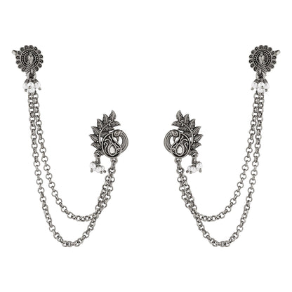 Teejh Keri Silver Oxidised Earcuffs