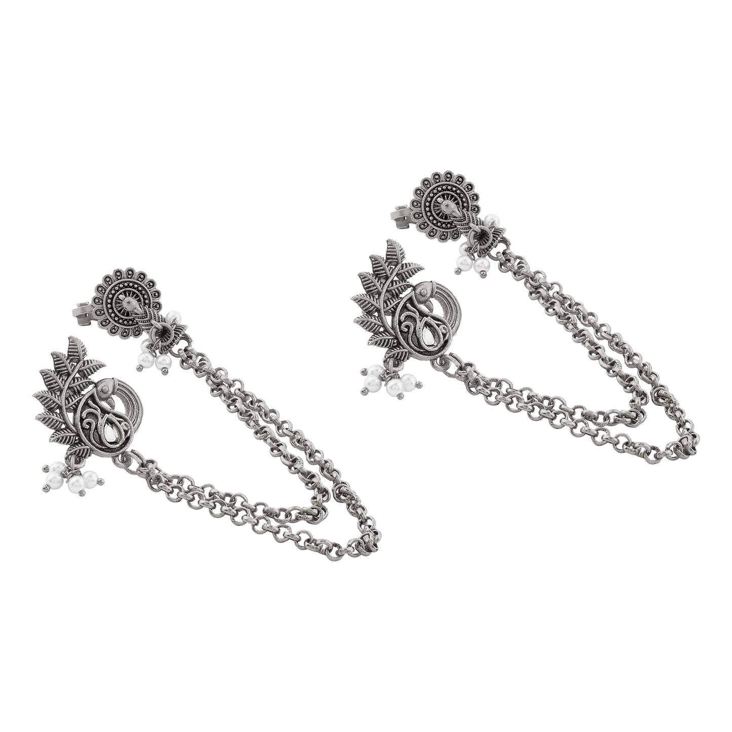 Teejh Keri Silver Oxidised Earcuffs