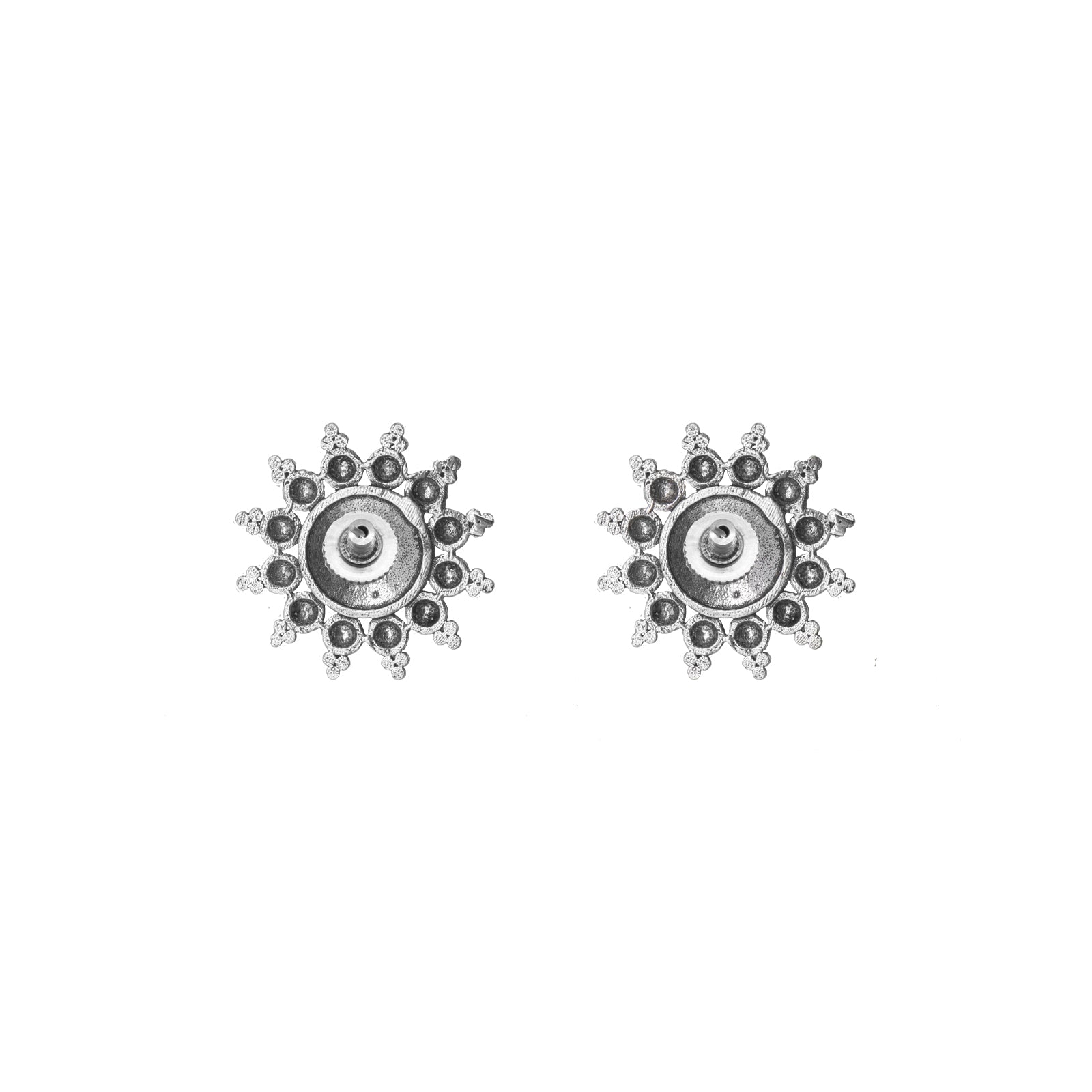 Anu Circle SIlver Oxidized Studs Earrings