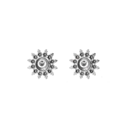 Anu Circle SIlver Oxidized Studs Earrings