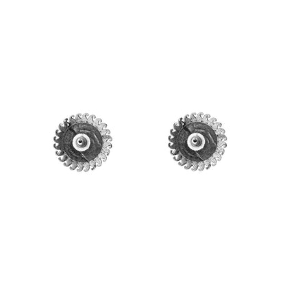 Reva Circle Silver Oxidized Studs Earrings