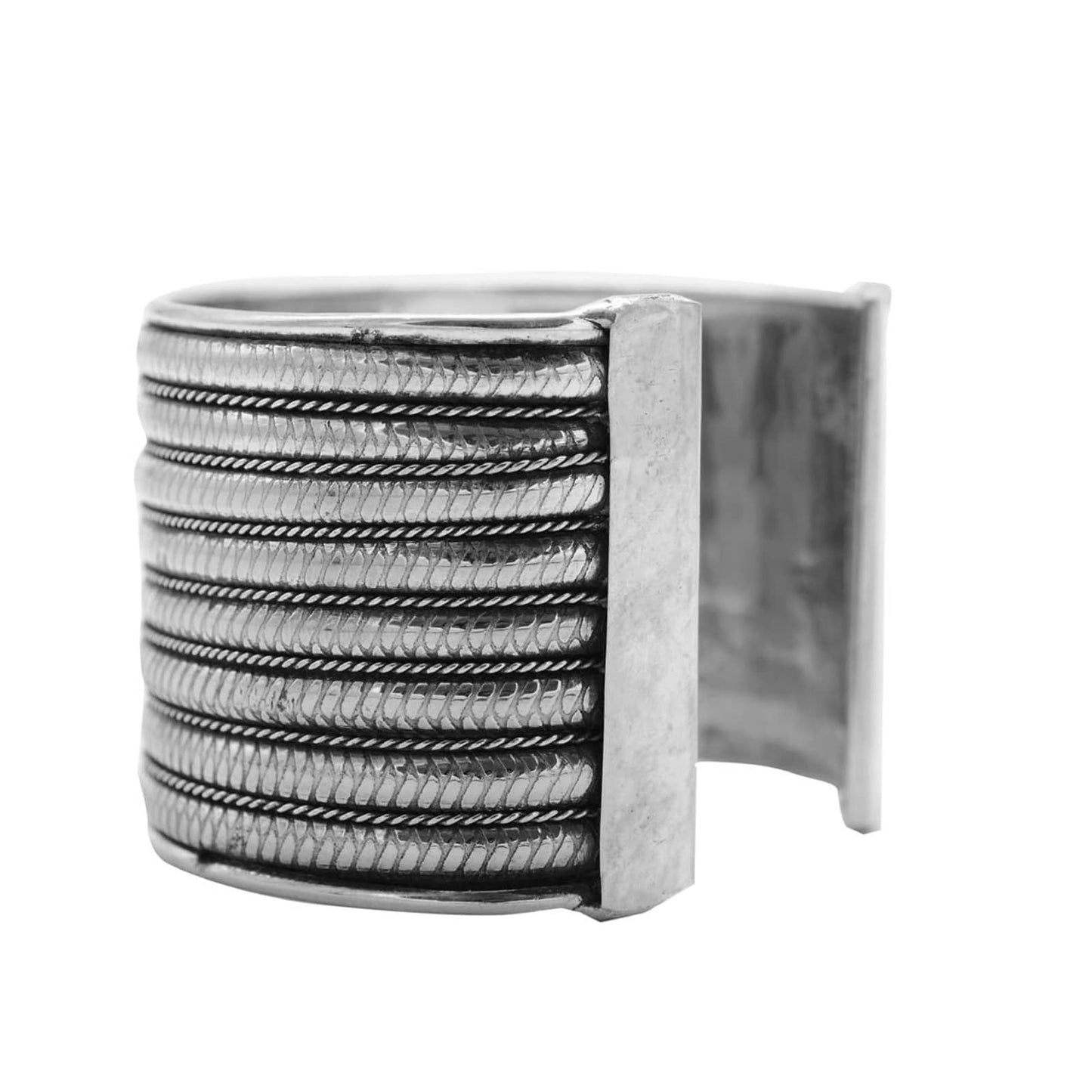 seema Silver Oxidized Bracelet Cuff - Teejh
