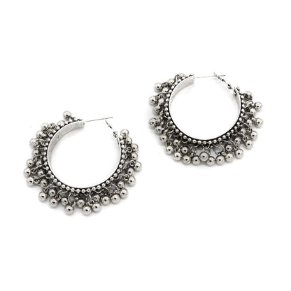Gungroo Silver Hoops Earrings - Teejh