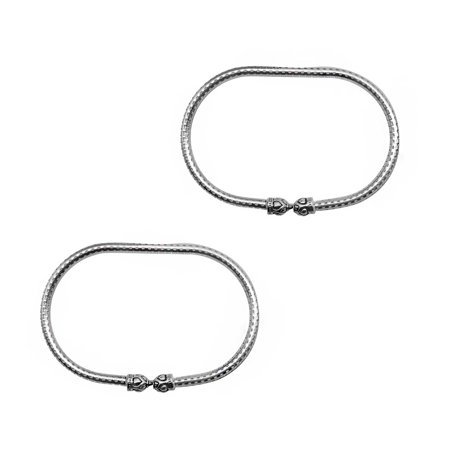 Teejh Nisha Silver Oxidized Anklets