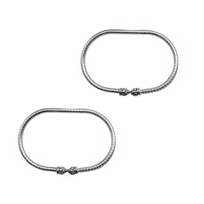 Teejh Nisha Silver Oxidized Anklets