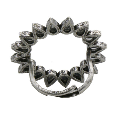 Teejh Loop Polki Silver Oxidized Ring