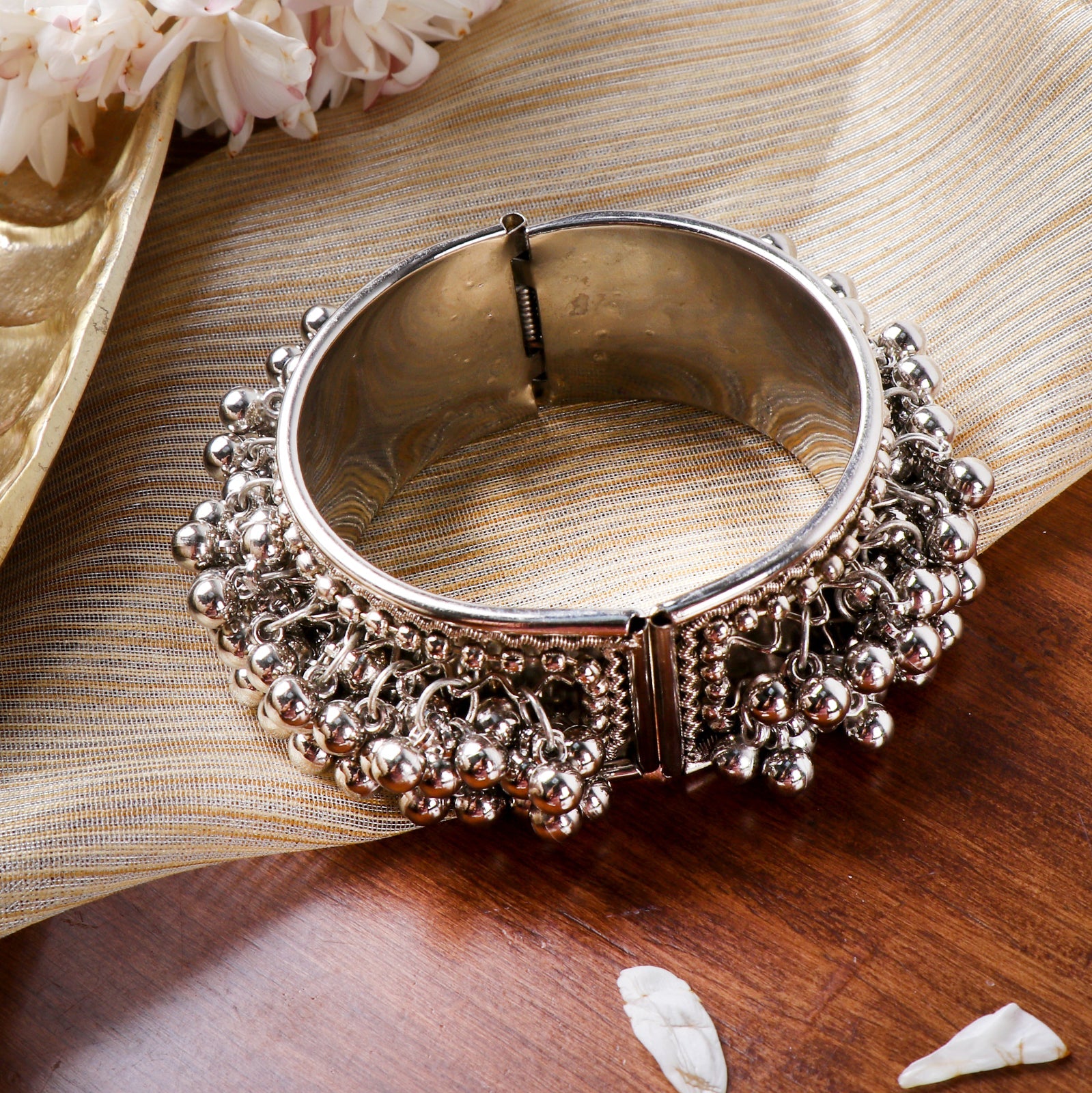 Teejh Sia Silver Ghungroo Bangle