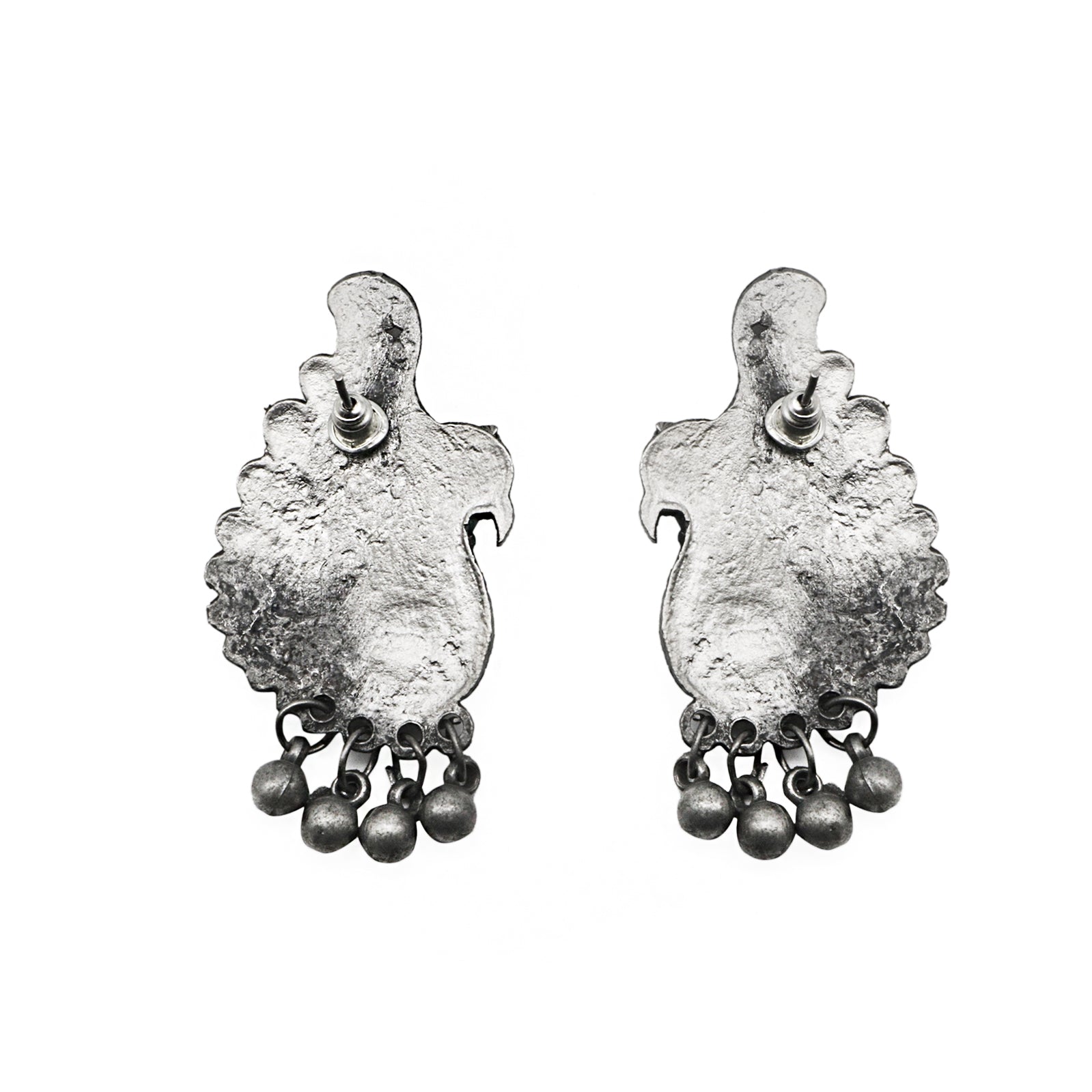 Teejh Suhani Peacock Silver Oxidised Necklace Set