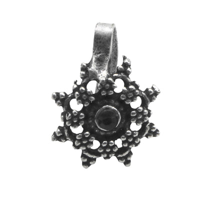 Teejh Gauri Black Stone Floral Nose pin