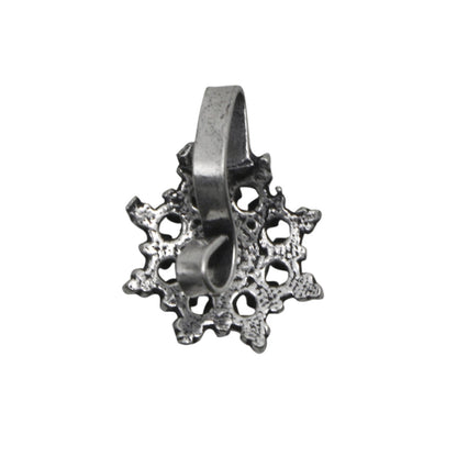 Teejh Gauri Black Stone Floral Nose pin