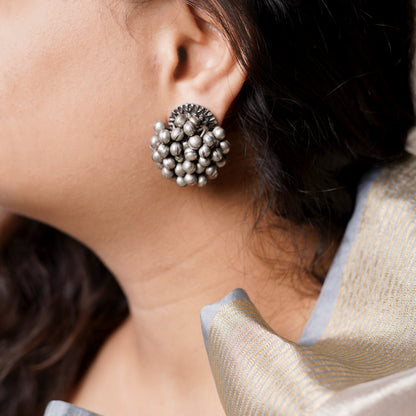 Teejh Trisha Ghungroo Silver Oxidised Earrings