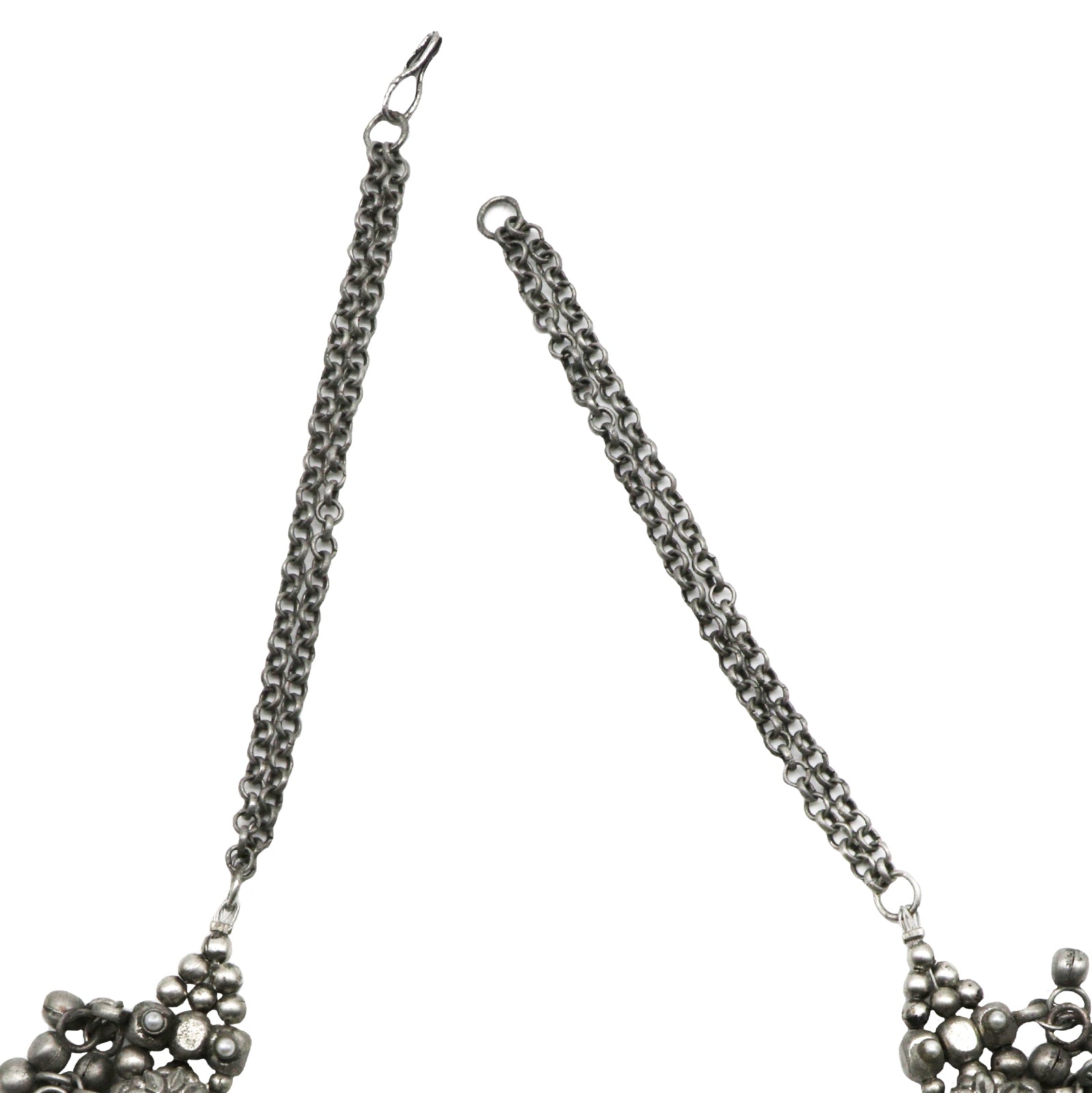 Teejh Jiya Floral Silver Oxidised Ghungroo Necklace
