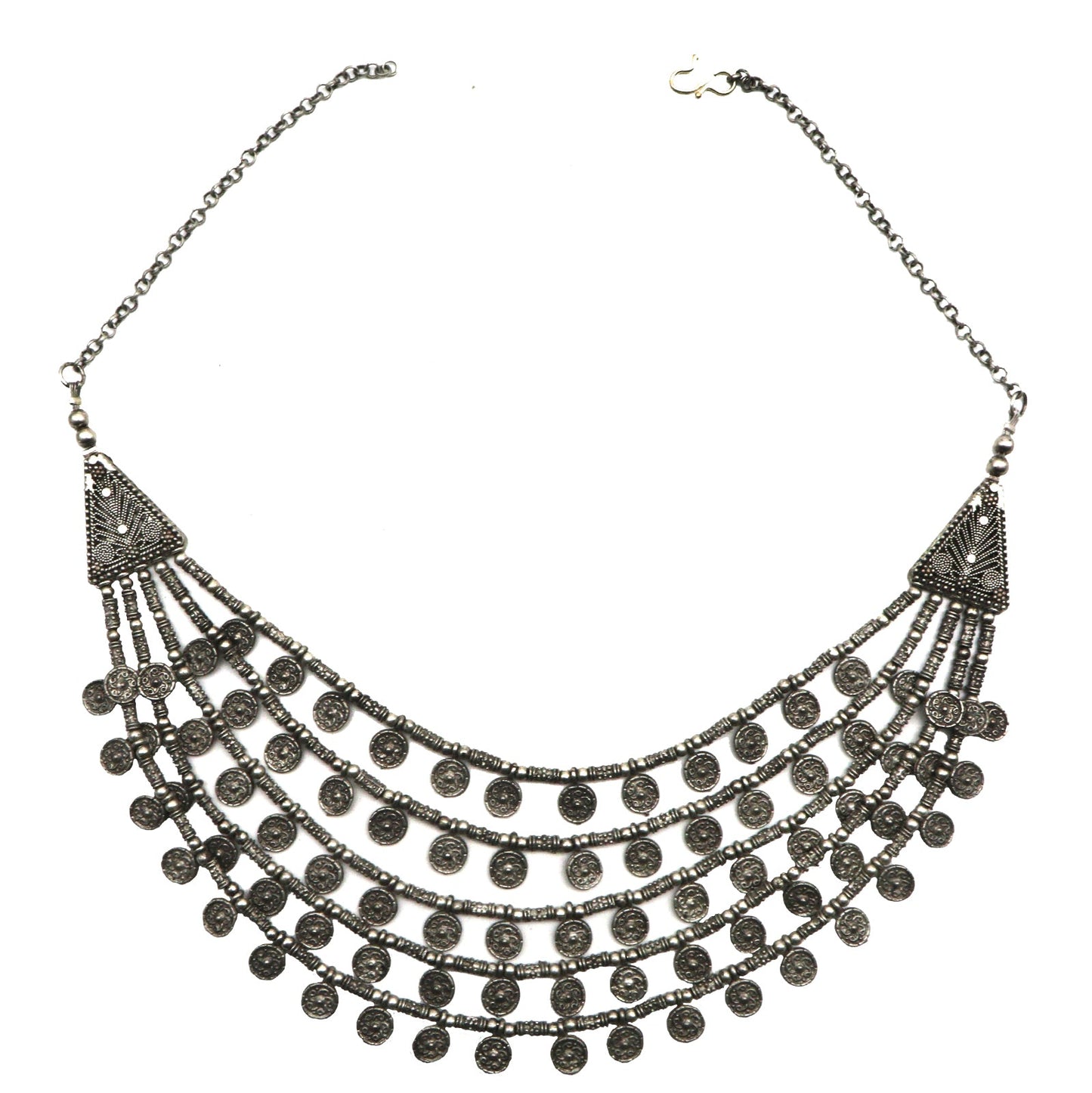 Teejh Ksheya Layered Silver Oxidised Necklace