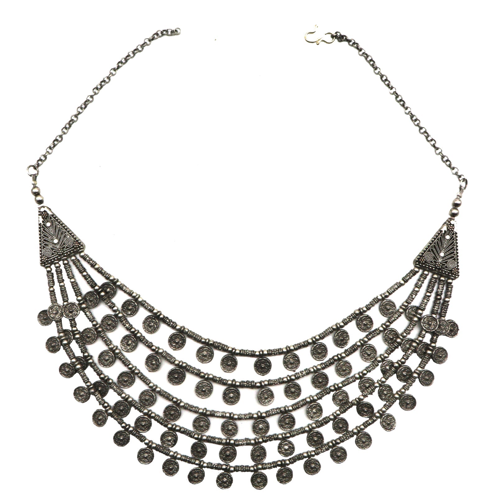 Teejh Ksheya Layered Silver Oxidised Necklace