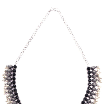 Teejh Pihu Black Stone Choker Necklace Set