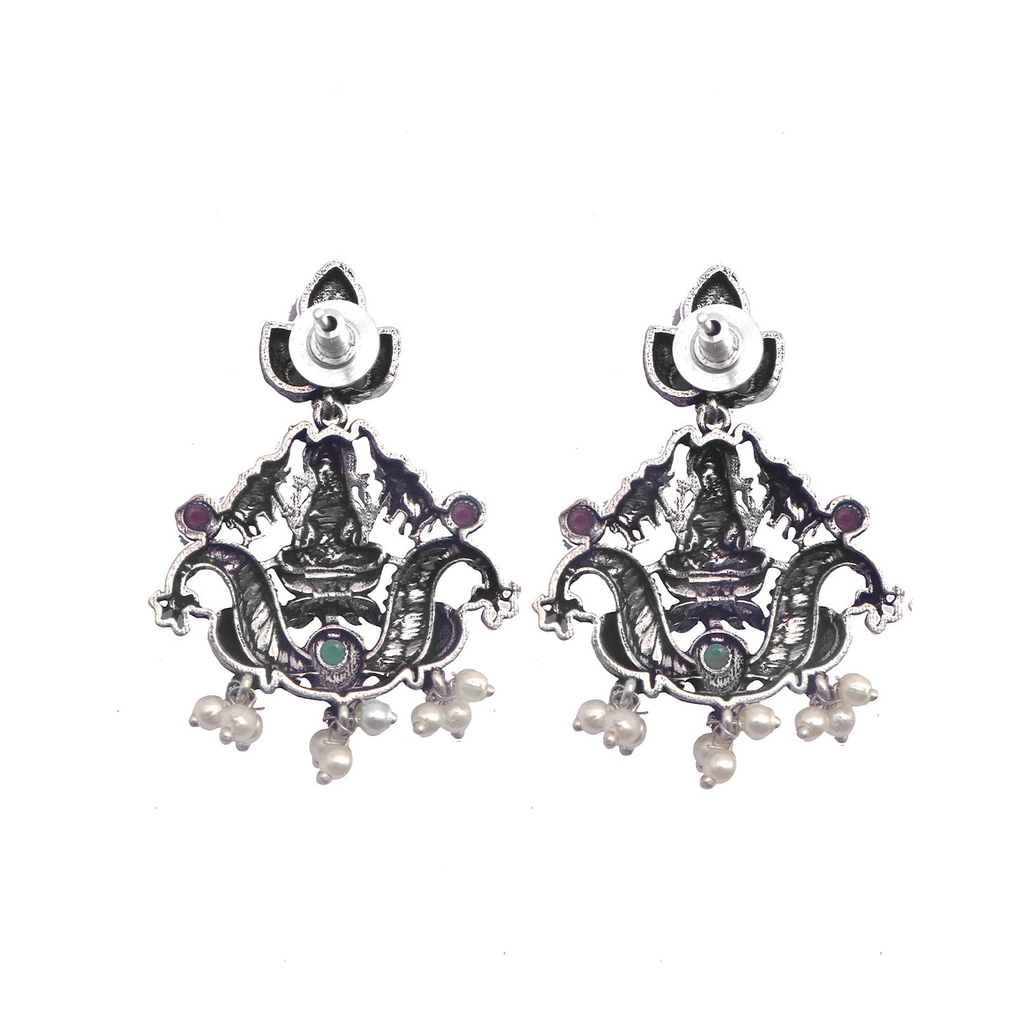 Teejh Ridhi Multi Colored Temple Work Necklace Set