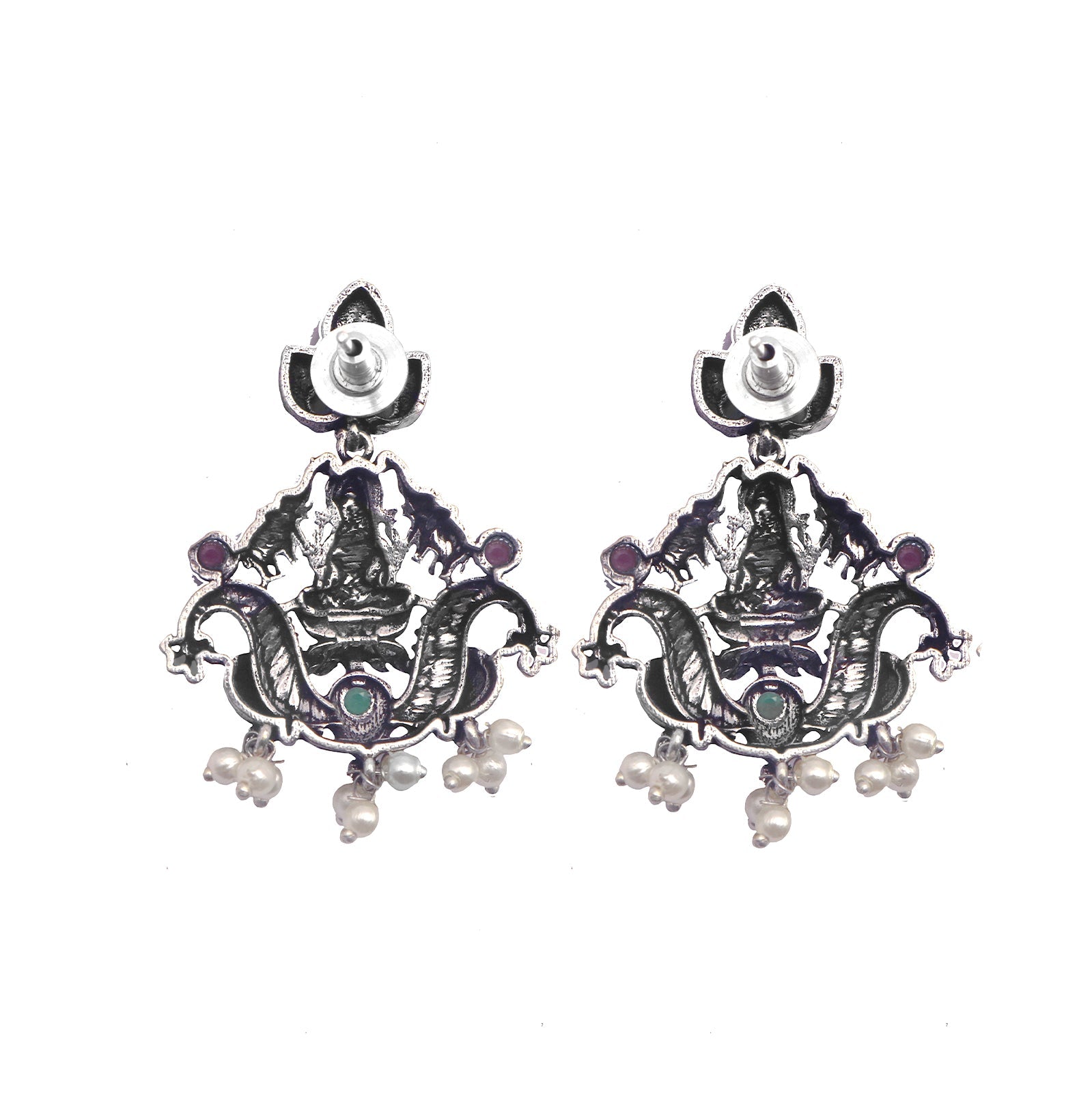 Teejh Ridhi Multi Colored Temple Work Necklace Set