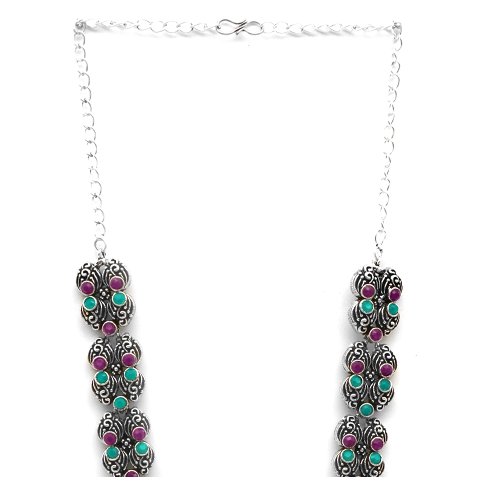 Teejh Ridhi Multi Colored Temple Work Necklace Set