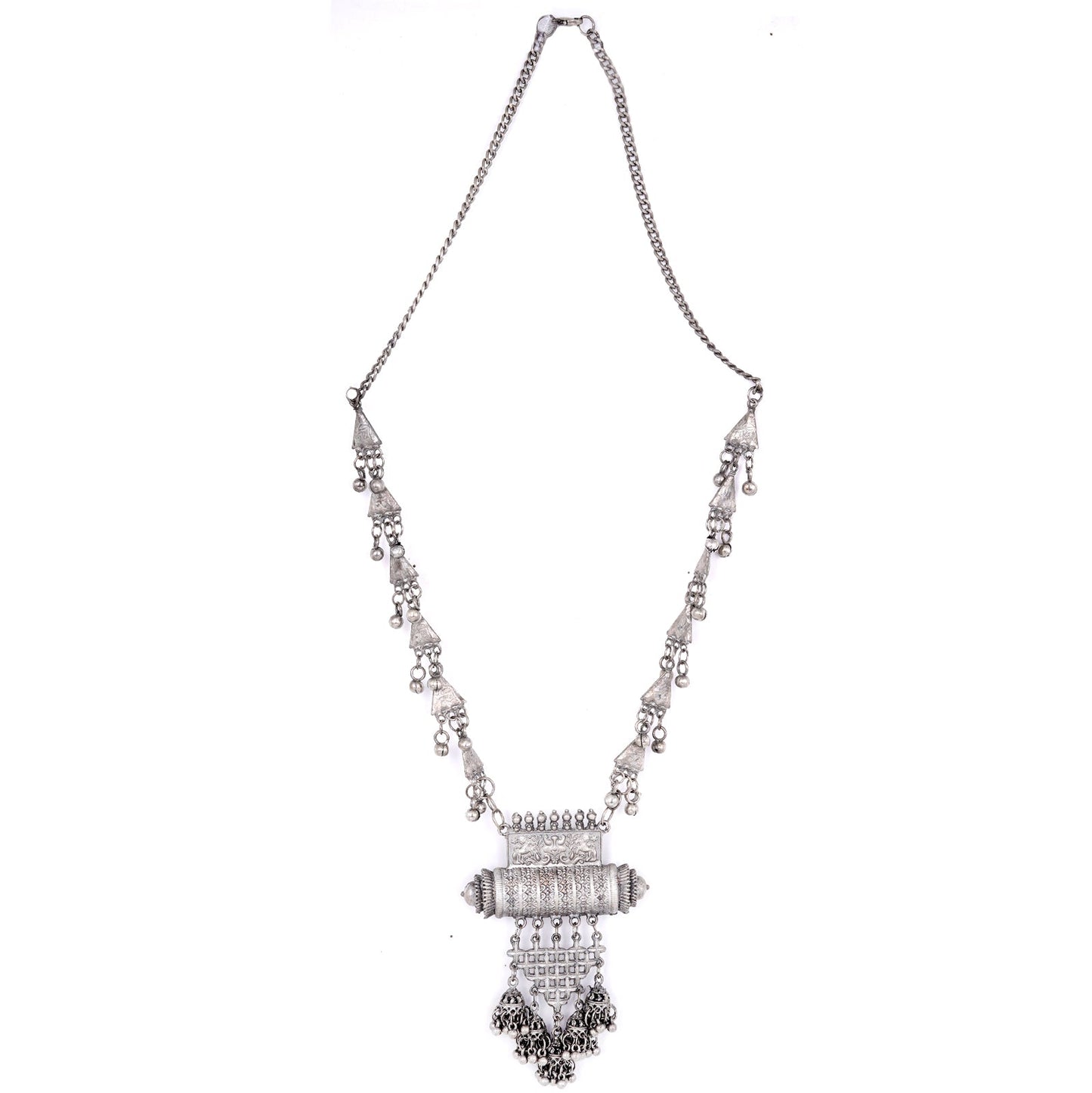 Teejh Rihana Silver Oxidised Necklace Set