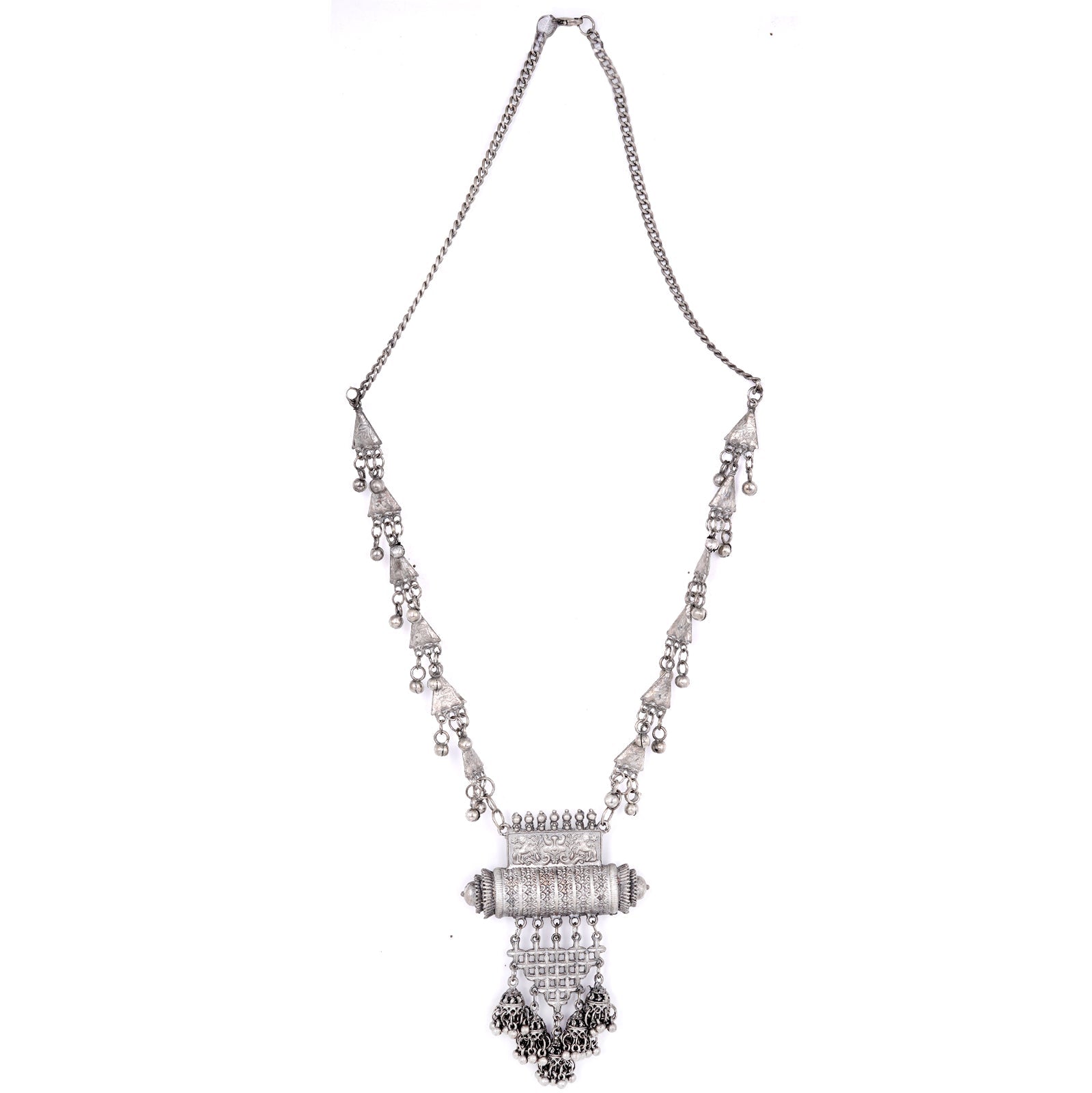 Teejh Rihana Silver Oxidised Necklace Set