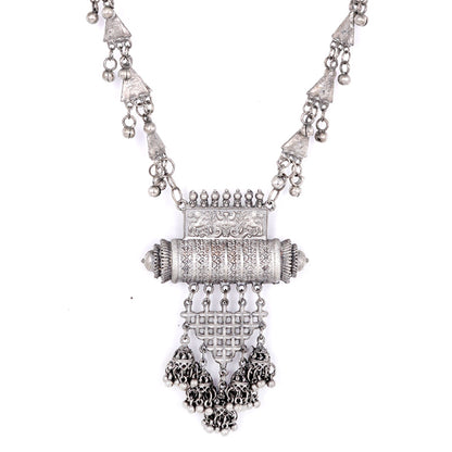 Teejh Rihana Silver Oxidised Necklace Set