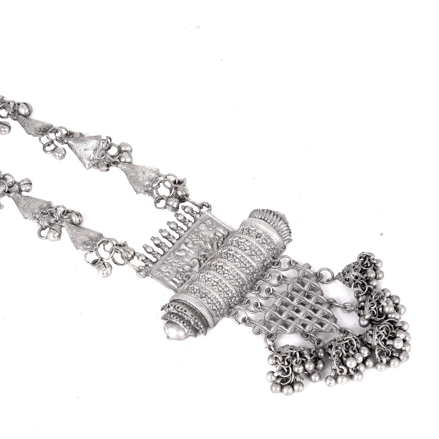Teejh Rihana Silver Oxidised Necklace Set