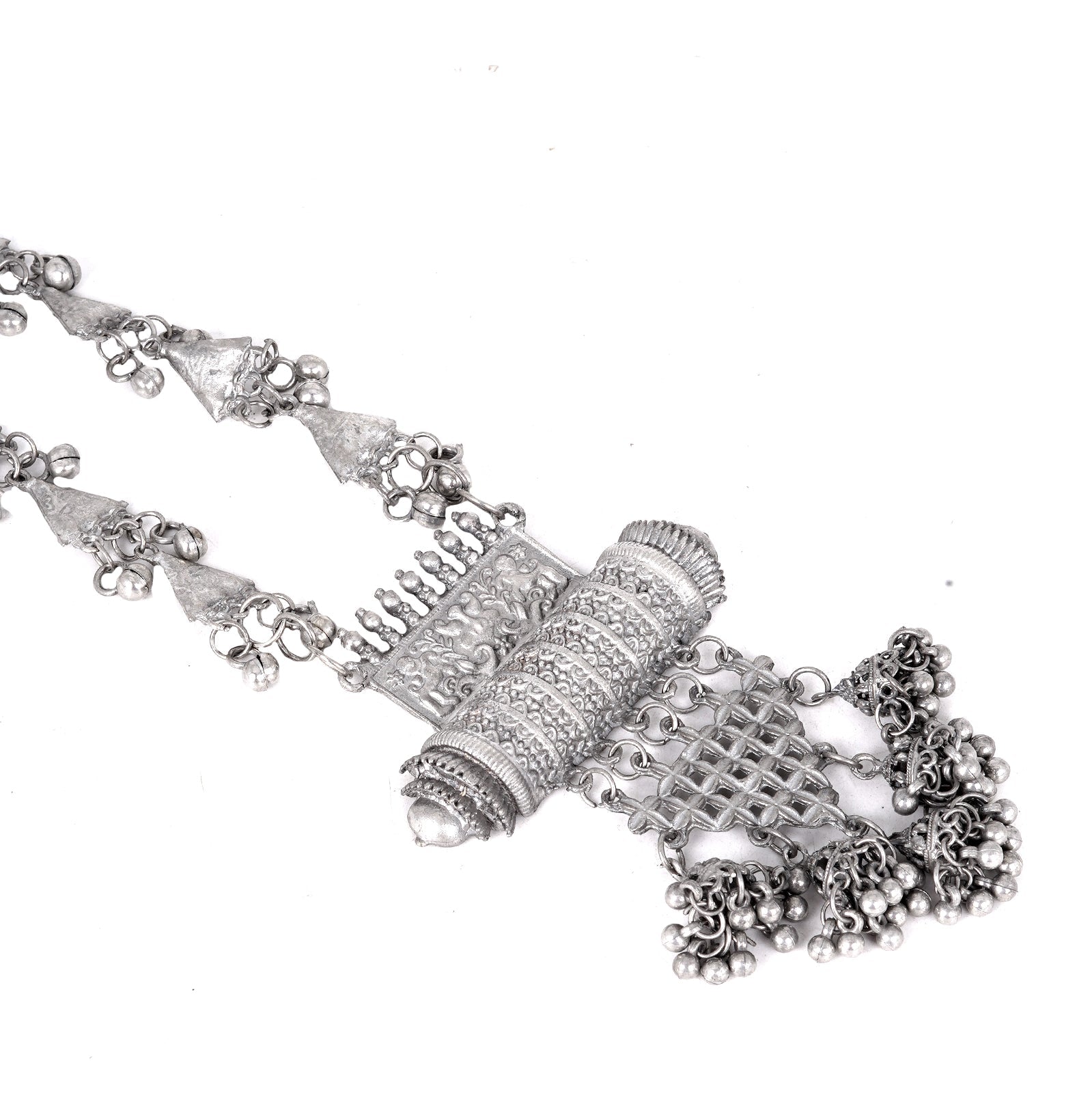 Teejh Rihana Silver Oxidised Necklace Set