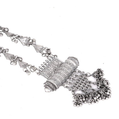Teejh Rihana Silver Oxidised Necklace Set
