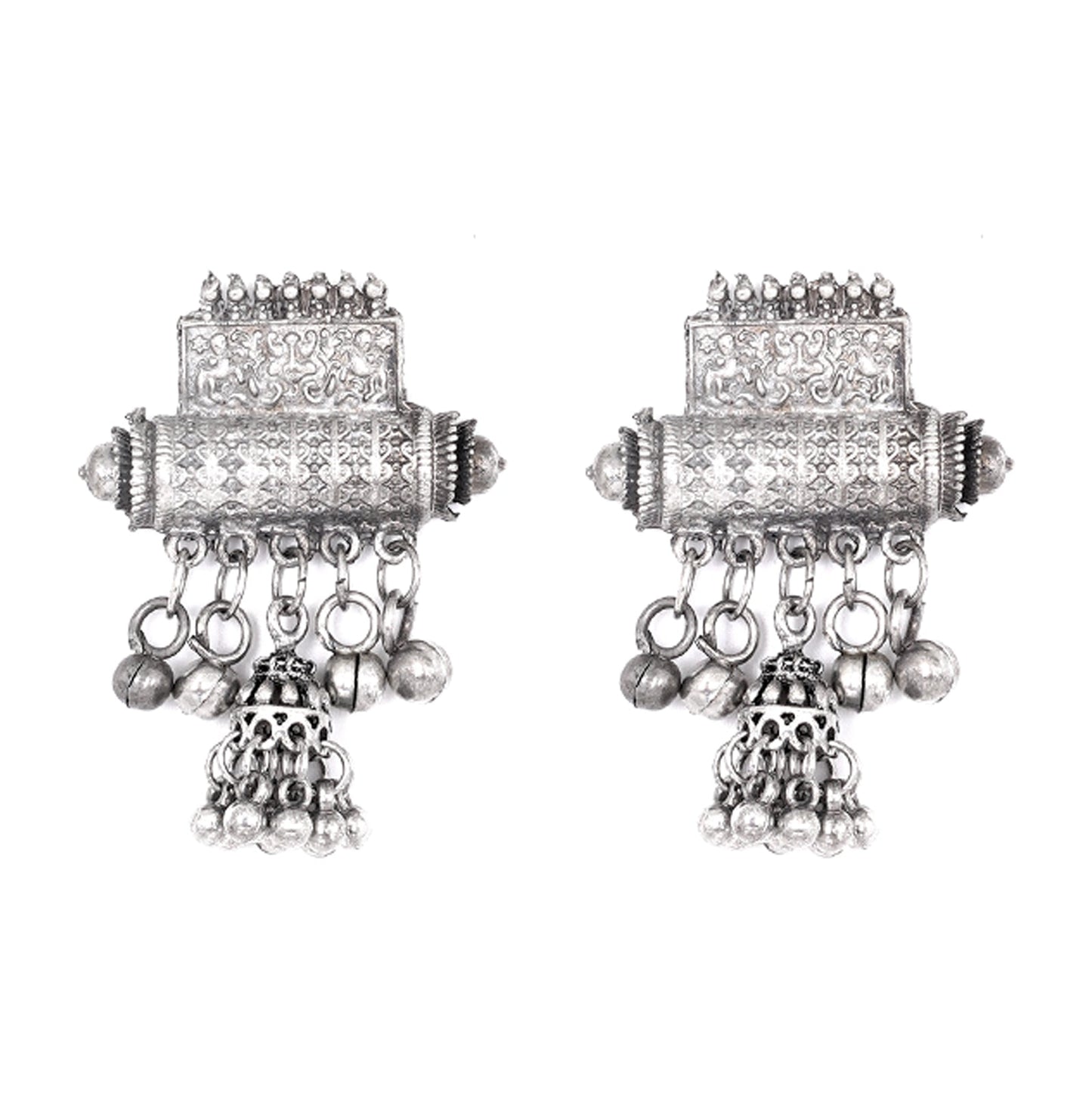 Teejh Rihana Silver Oxidised Necklace Set