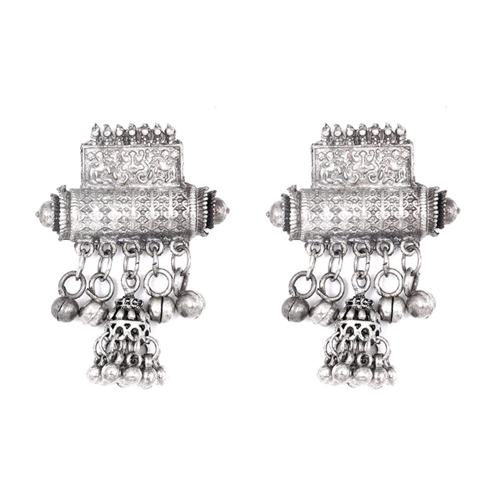 Teejh Rihana Silver Oxidised Necklace Set