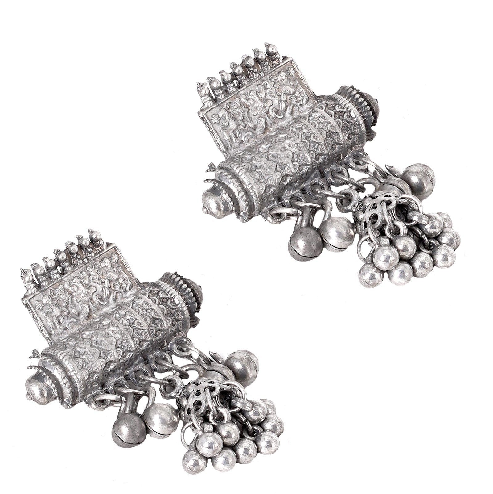 Teejh Rihana Silver Oxidised Necklace Set